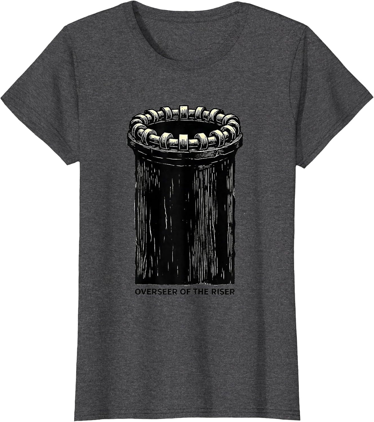 Women's Overseer Of The Riser Funny Plumber Pipefitter Steamfitter T-Shirt - Dark Heather Grey