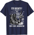 9th Infantry Division Fort Lewis Washington Military Veteran T-Shirt - Navy Blue