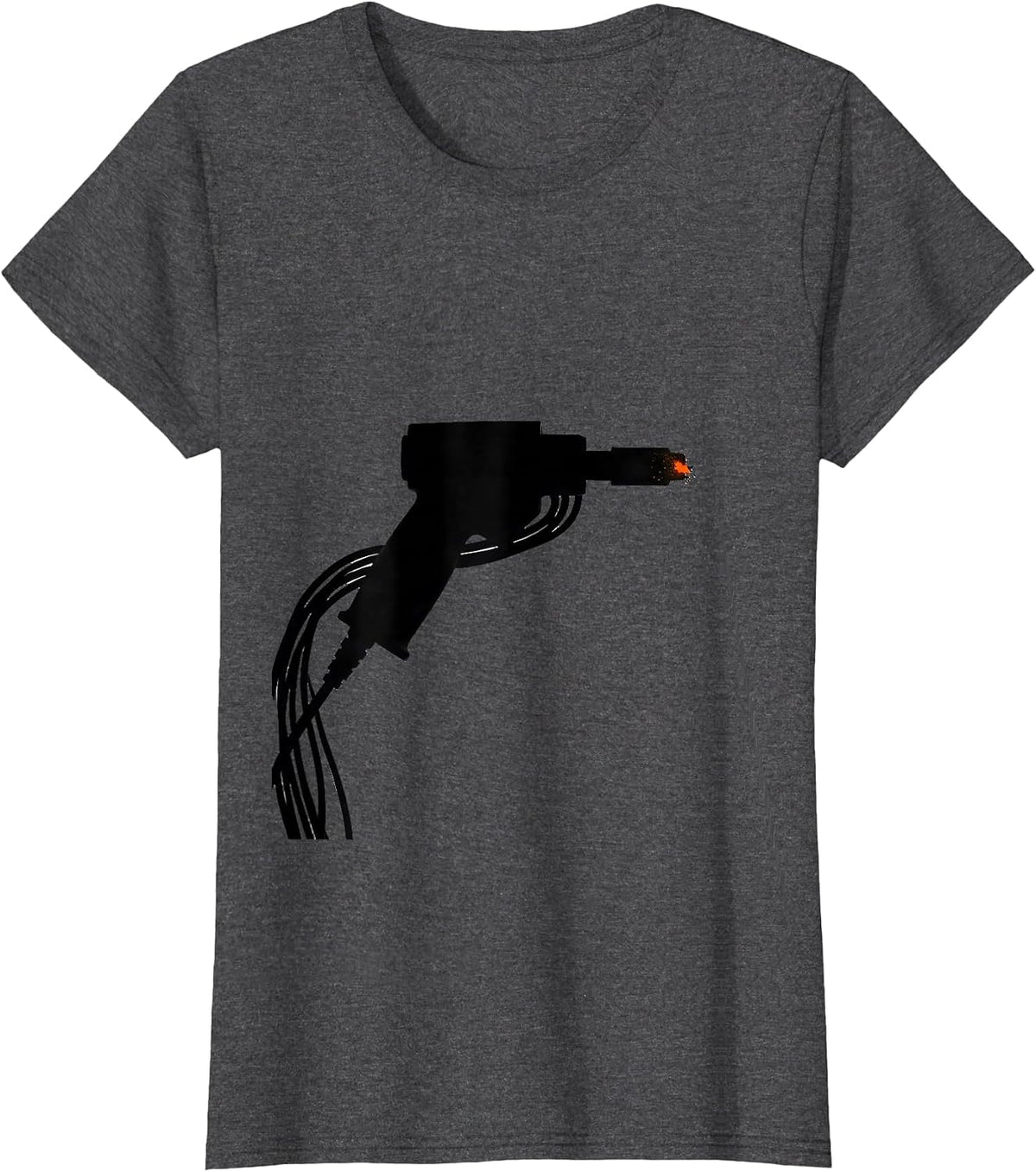 Women's MIG Welding Gun Minimalist Welder Trade Humor T-Shirt - Dark Heather Grey