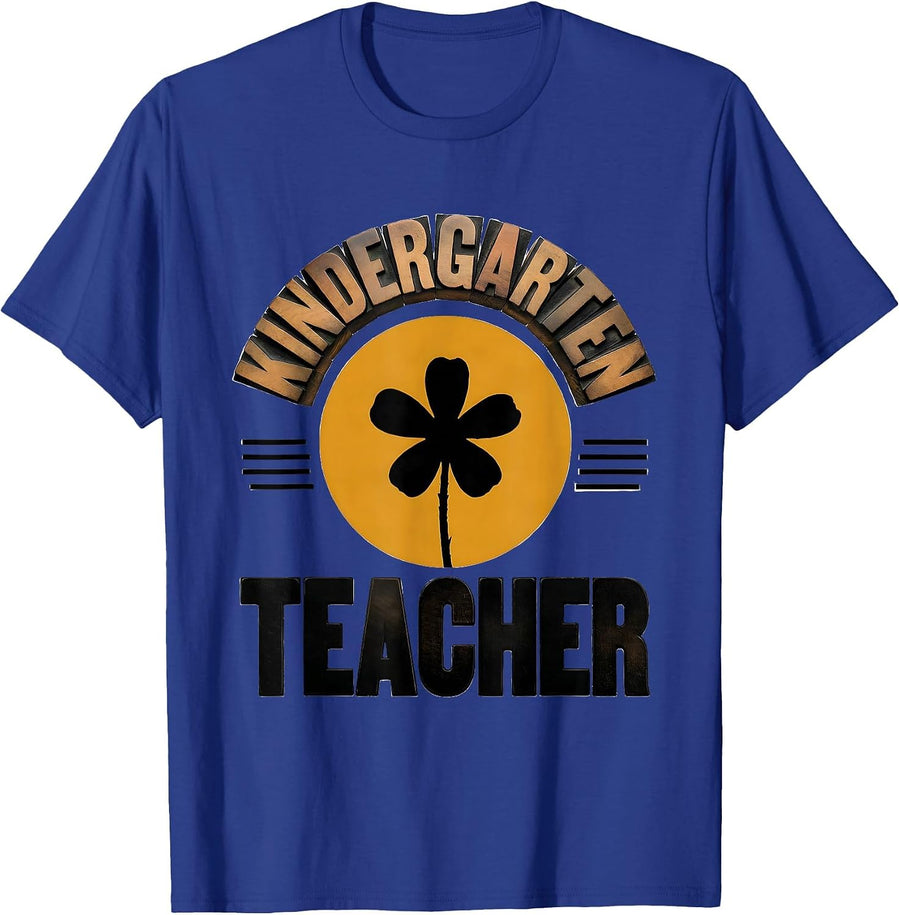 KINDERGARTEN teacher Whimsical Wildflower Back To School T-Shirt - Royal Blue