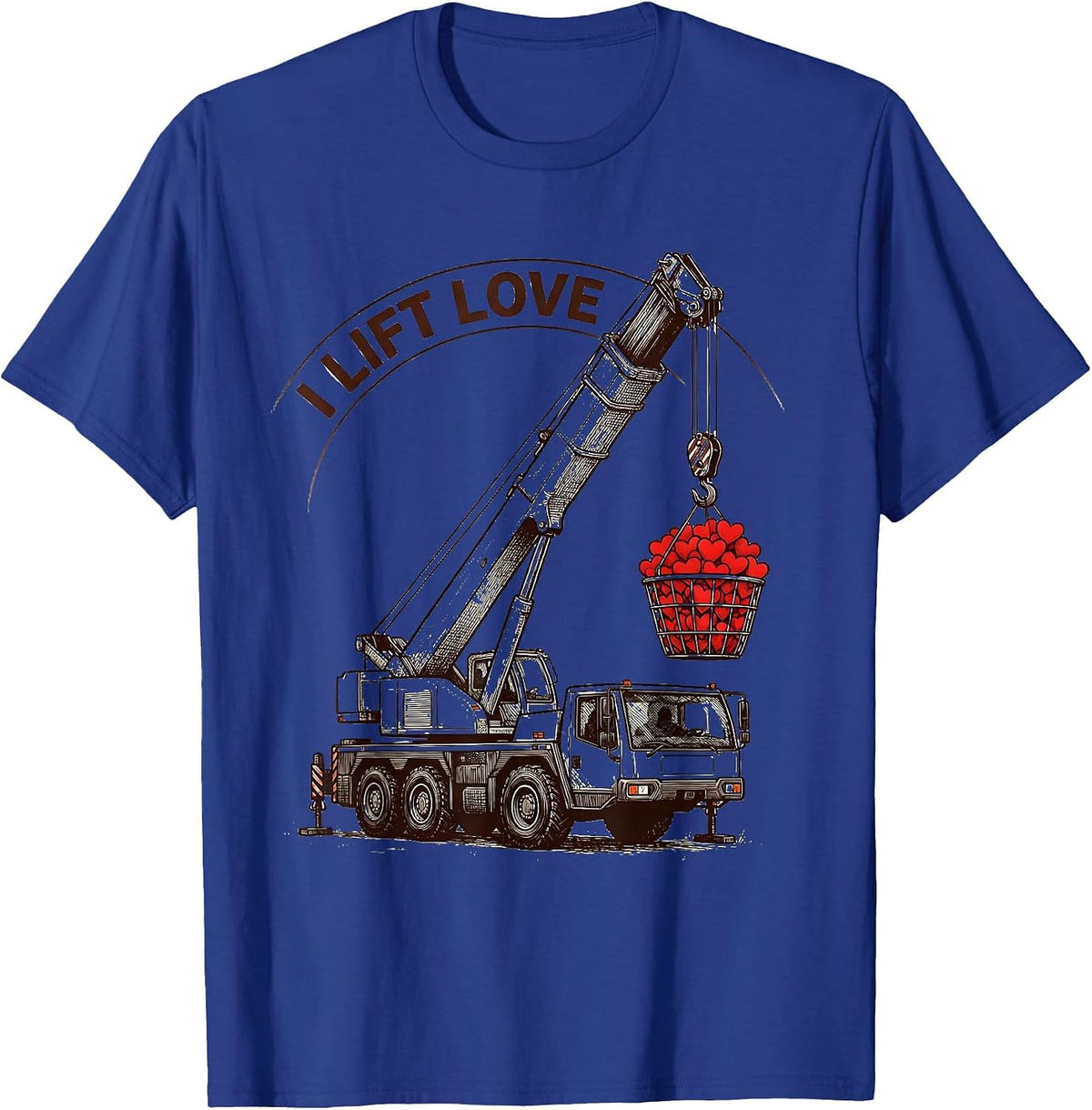 Men's I Lift Love Funny Toddler Boy Valentine Day Vehicle Humor T-Shirt - Royal Blue