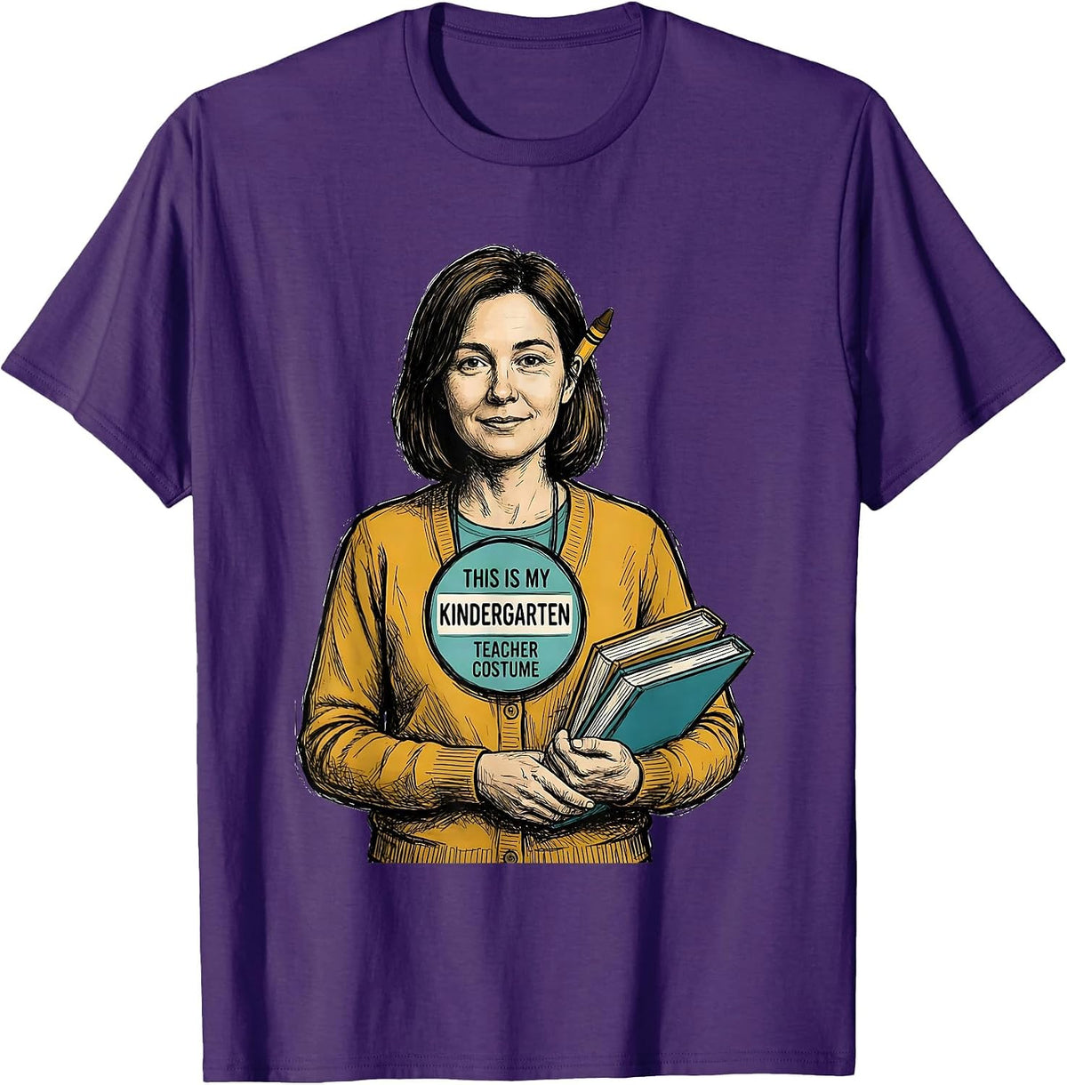 Men's This Is My Kindergarten Teacher Costume Funny Halloween T-Shirt - Purple