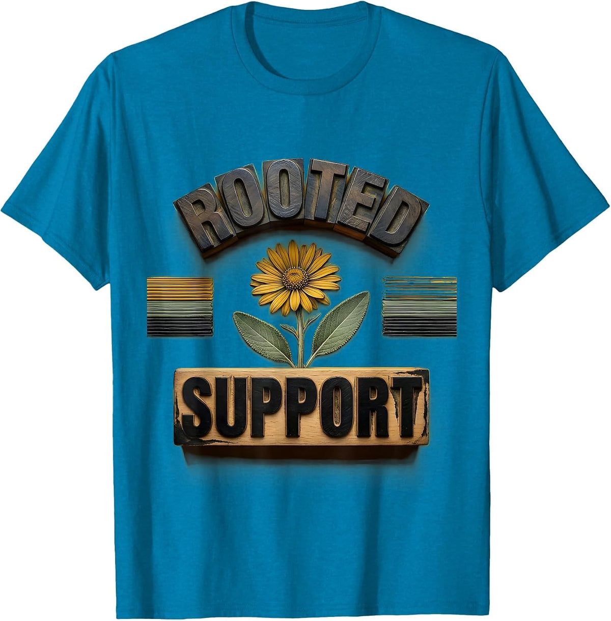 Rooted Support Retro School Counselor Mental Health T-Shirt - Sapphire Blue