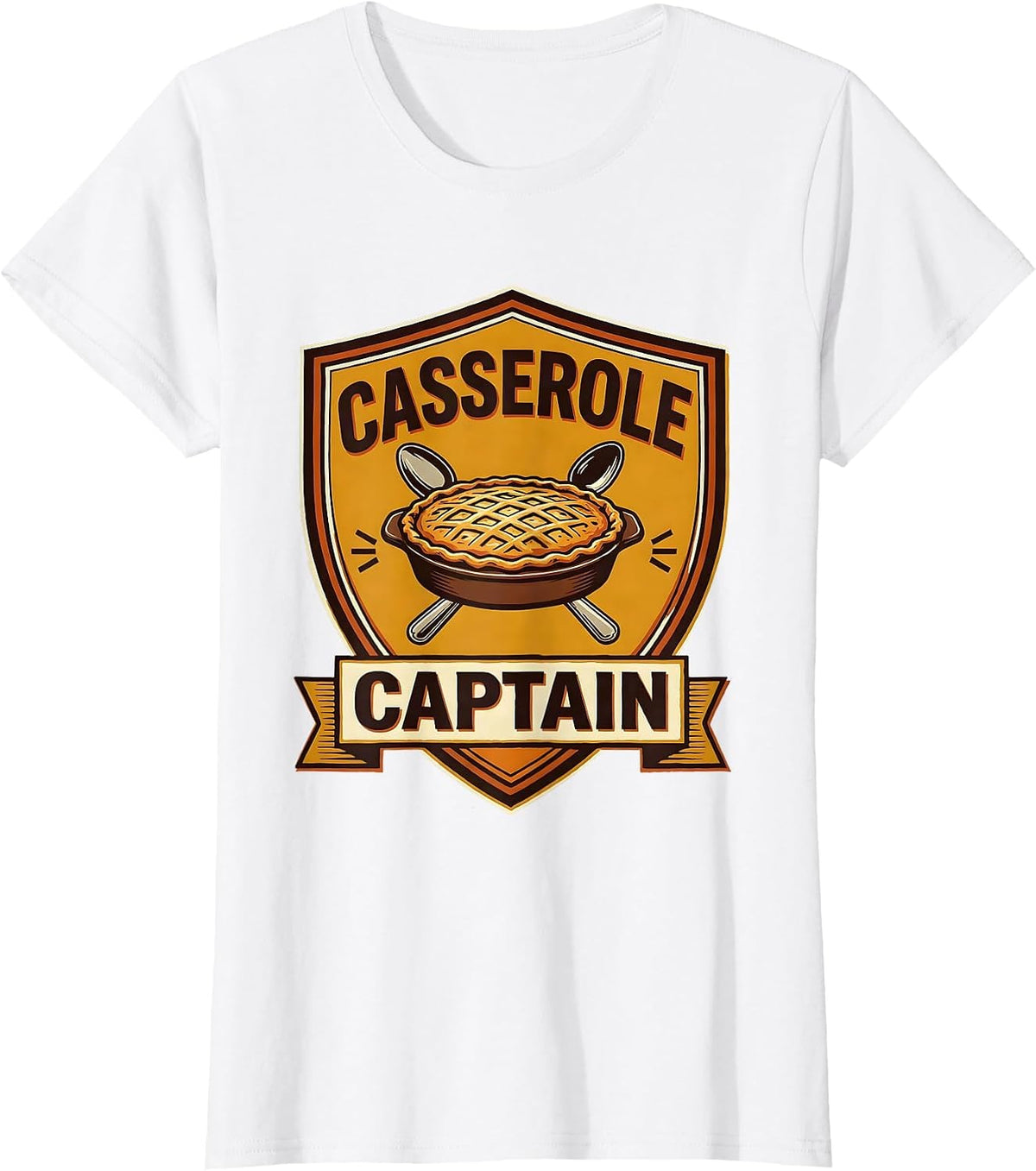 Women's Casserole Captain Funny Thanksgiving Family Humor Matching T-Shirt - White