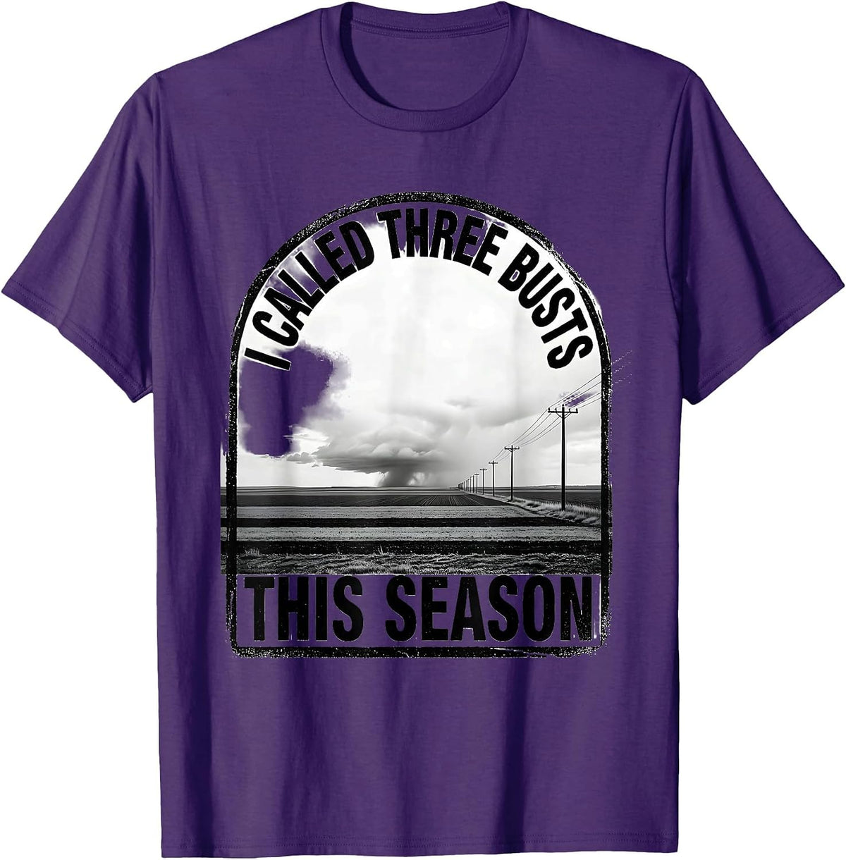 Men's I Called Three Busts This Season Storm Chaser Meteorology T-Shirt - Purple