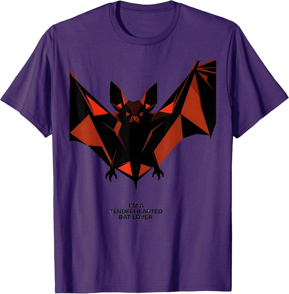 I'm A Tenderhearted Bat Lover Geometric Bat Lover Halloween T-Shirt - Purple