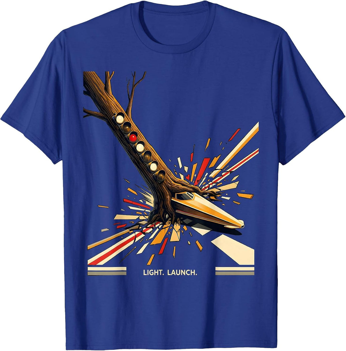 Light. Launch Constructivist Poster Drag Racing RC Car T-Shirt - Royal Blue