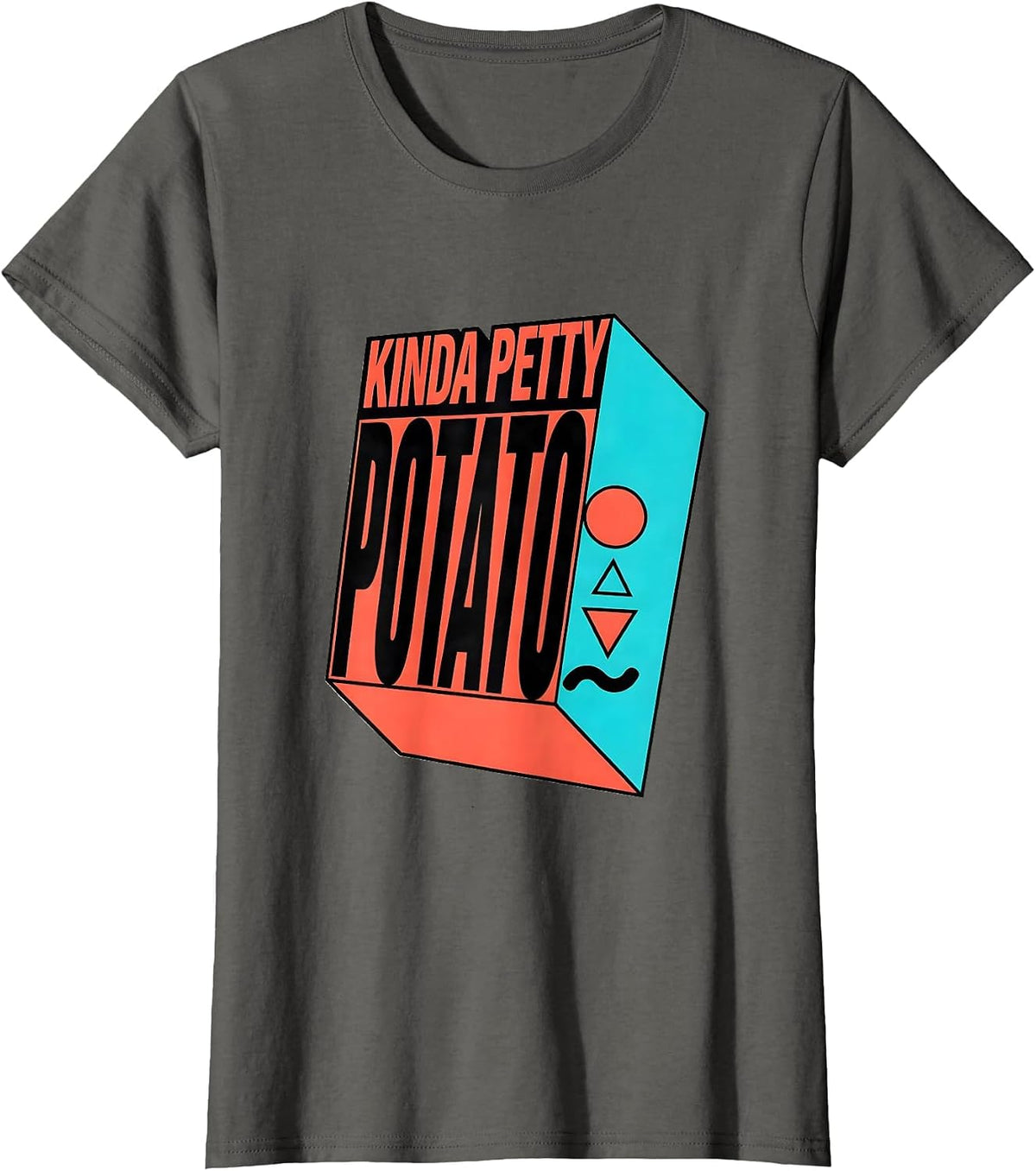 Women's Kinda Petty Potato Funny Sweet Potato Couple Thanksgiving T-Shirt - Asphalt Grey