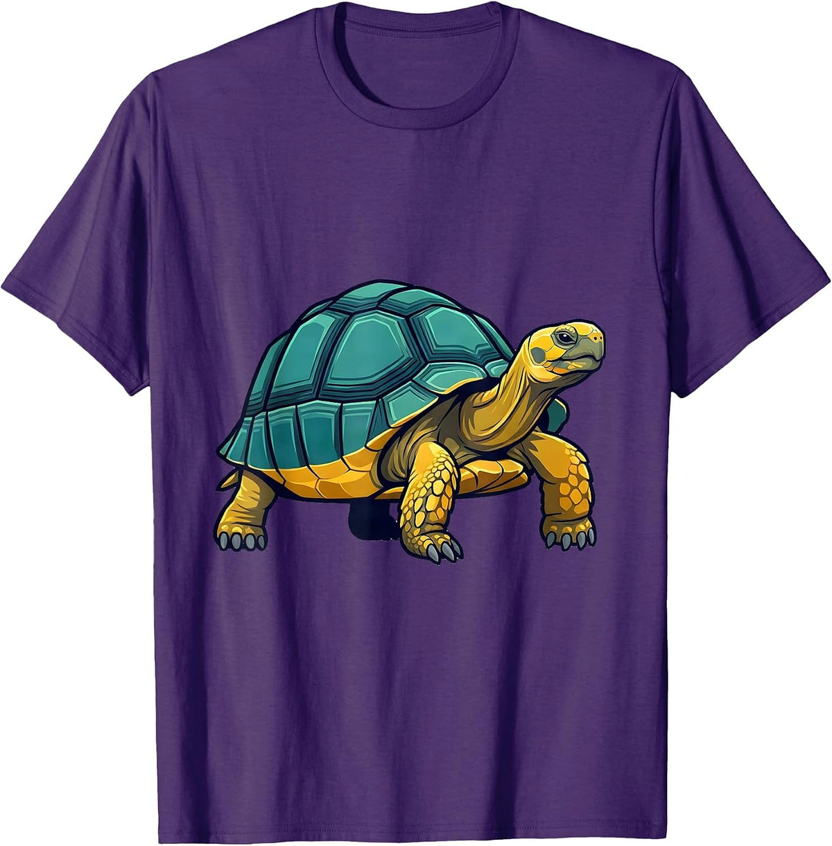 Men's Tortoise Frozen Step Flat Vector Reptile Lover Gift T-Shirt - Purple