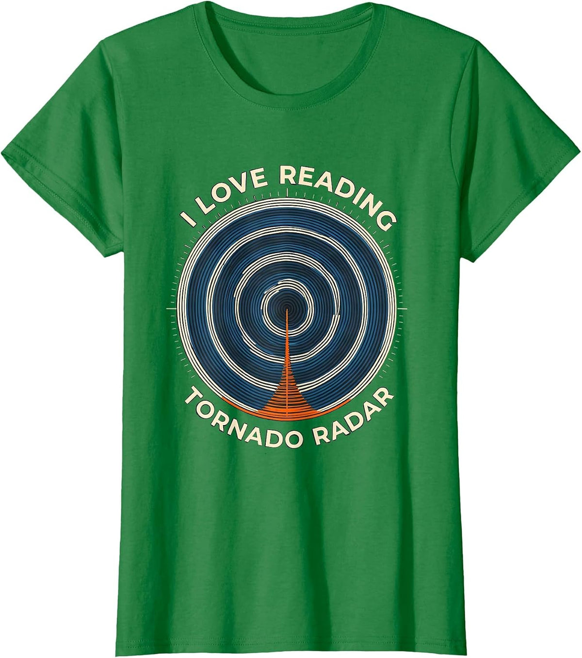 I Love Reading Tornado Radar Storm Chaser Meteorology T-Shirt - Kelly Green
