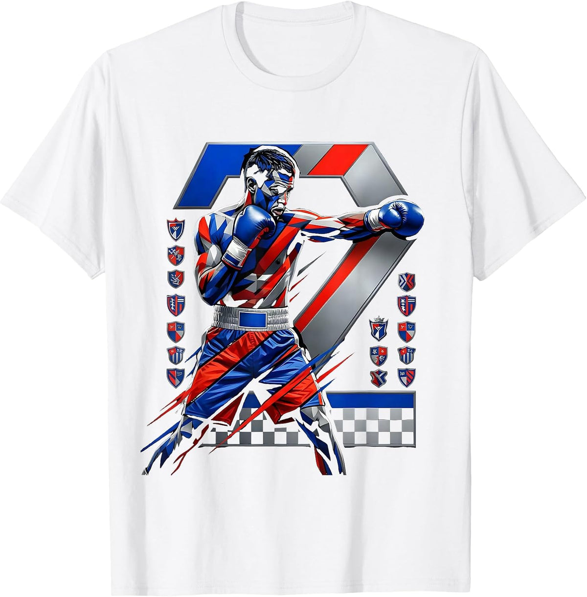 Boxer Shadow Punch Spotlight Graphic Jersey T-Shirt - White