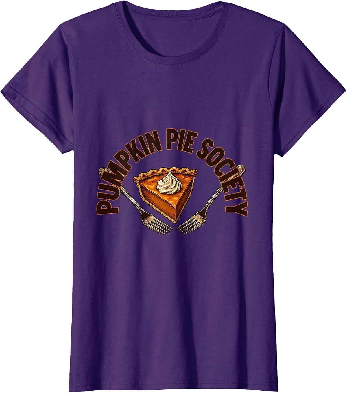 Women's Pumpkin Pie Society Funny Thanksgiving Pie Lover Humor T-Shirt - Purple