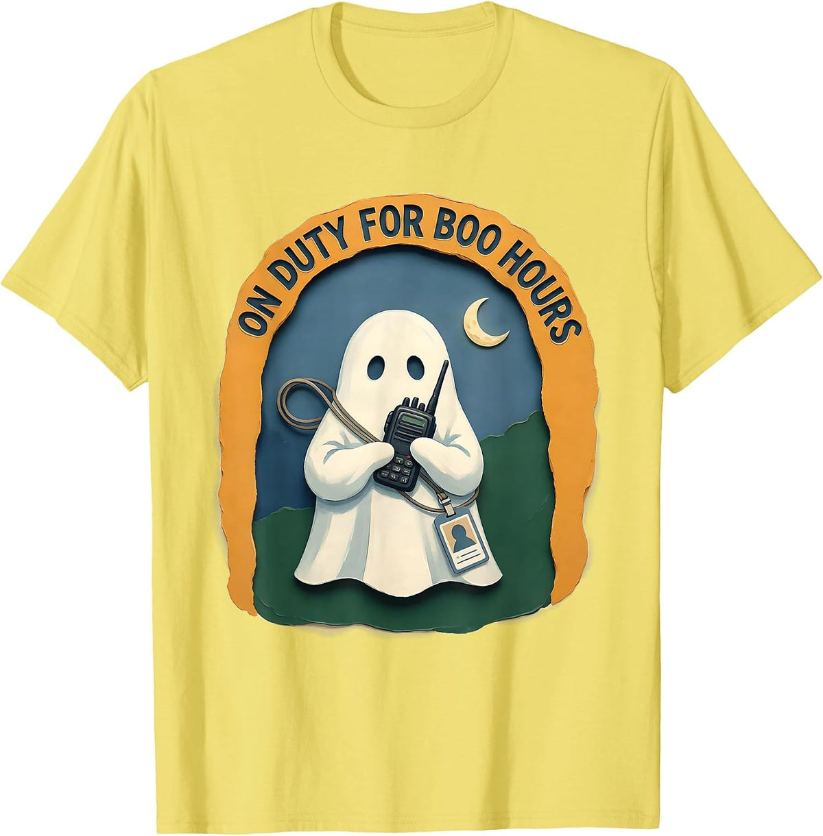 Men's On Duty For Boo Hours Storybook Ghost SPED Paraprofessional T-Shirt - Lemon Yellow
