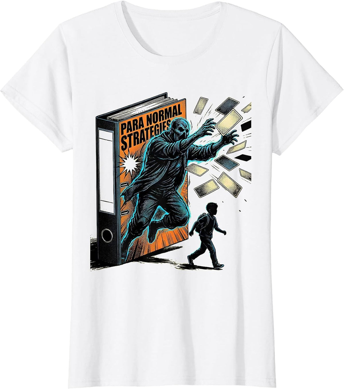 Para Normal Strategies Comic Book Ghost Paraprofessional T-Shirt - White