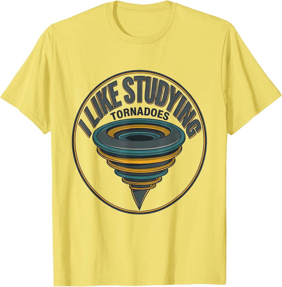 Men's I Like Studying Tornadoes Midcentury Modern Storm Chaser T-Shirt - Lemon Yellow