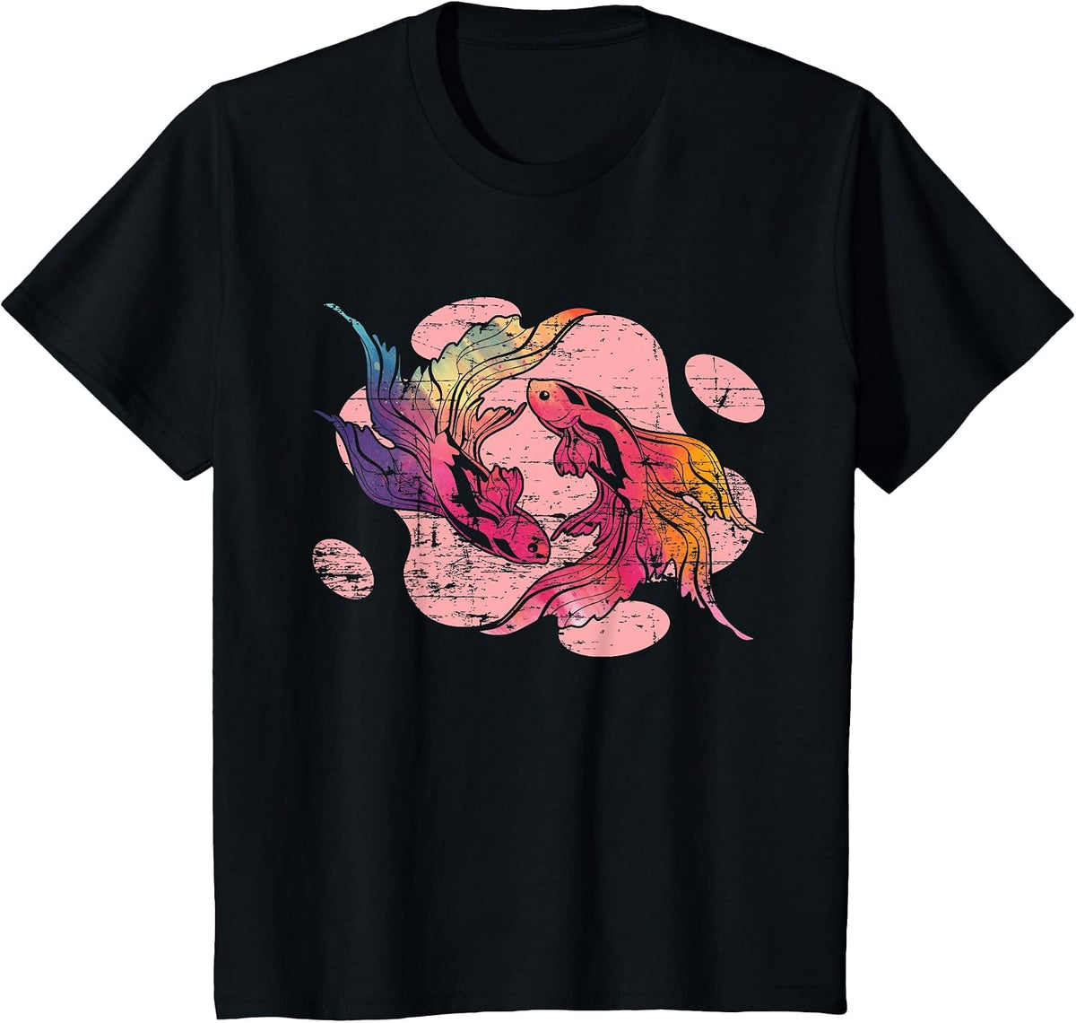 Aquarium Fish Tank Freshwater Betta Colorful Betta Fish T-Shirt - Black