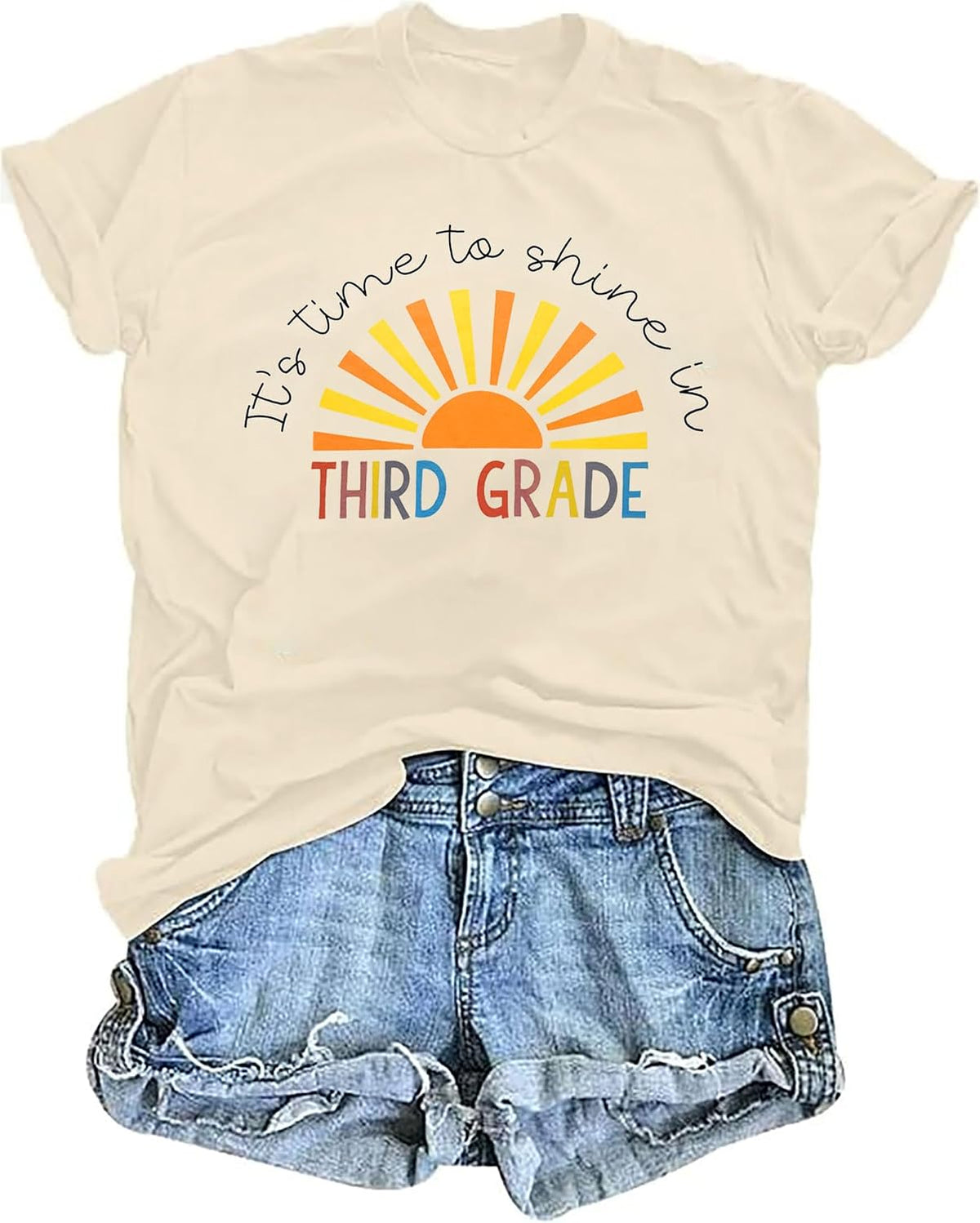 Women Teacher Shirt First Day of School Tshirt Back to School Short Sleeve Tops Casual Teacher Appreciation Gift Tees -