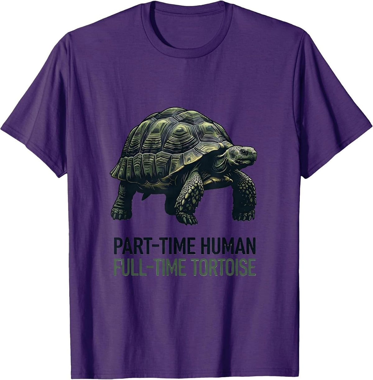 Men's Part-Time Human, Full-Time Tortoise Funny Animal Lover Gift T-Shirt - Purple