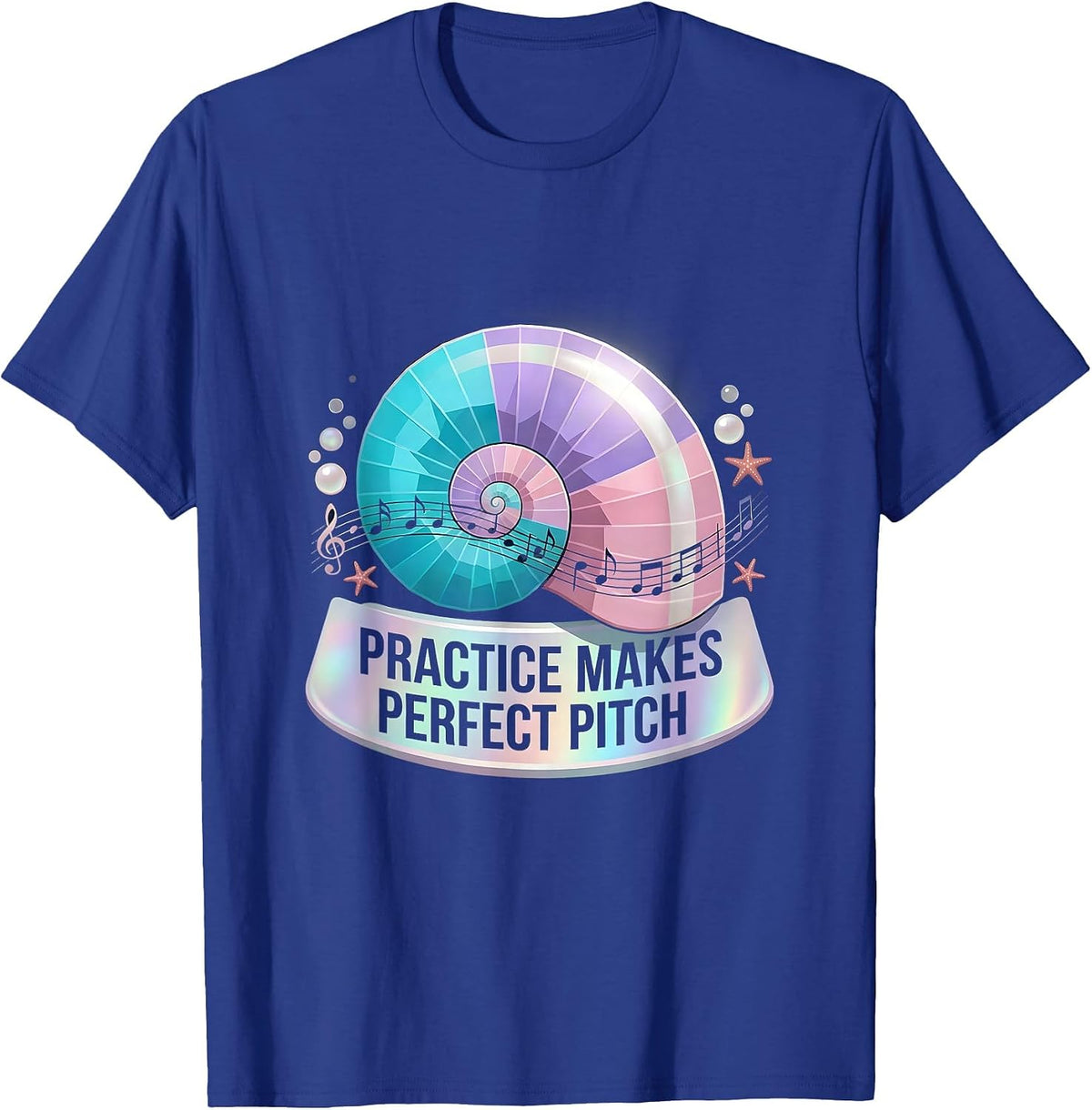 Practice Makes Perfect Pitch Music Teacher Design T-Shirt - Royal Blue