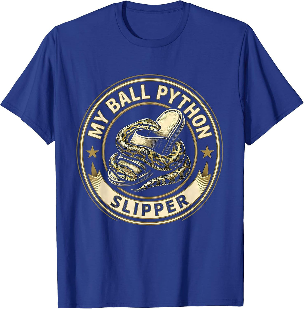 My Ball Python Slipper Funny Reptile Lover Snake Humor T-Shirt - Royal Blue