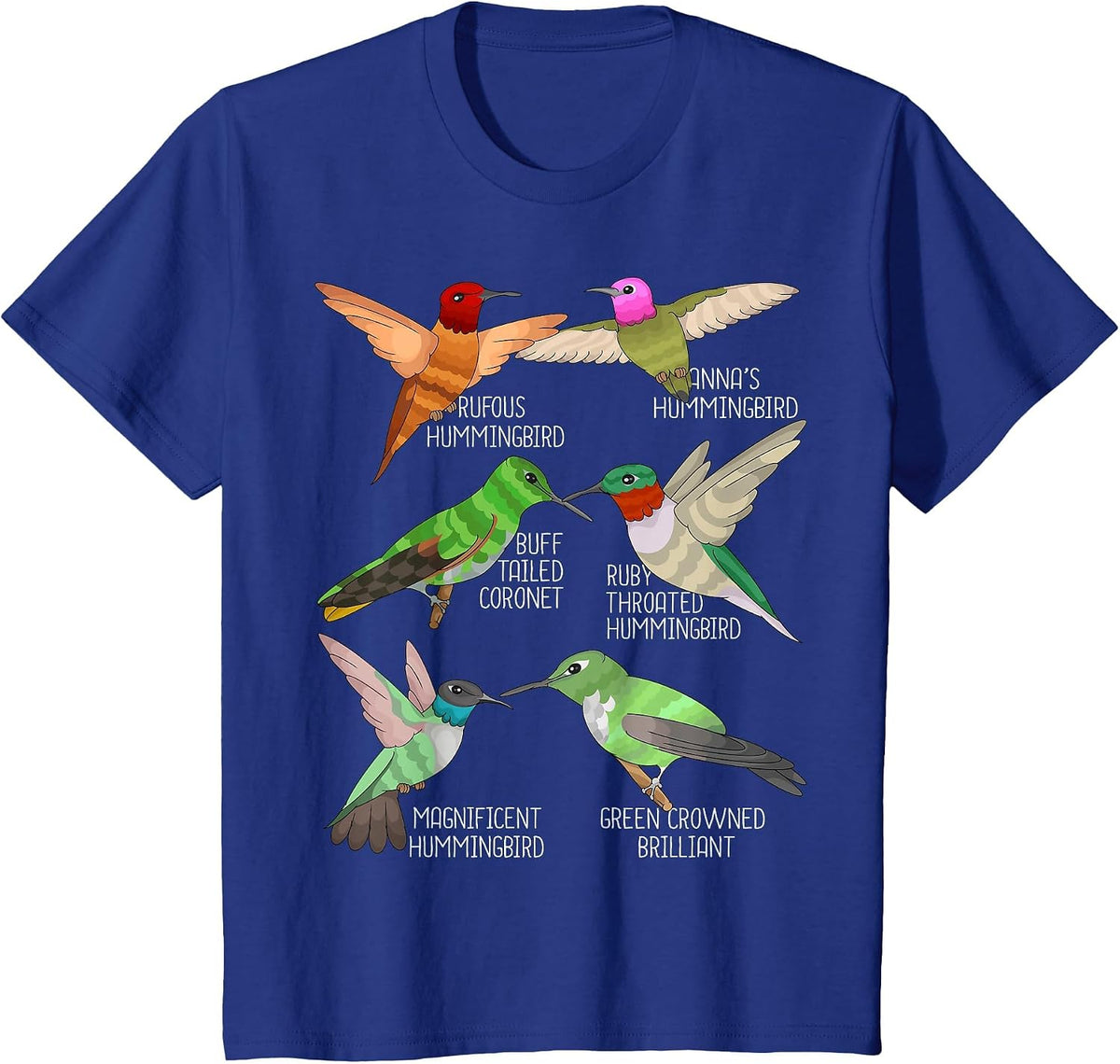 Hummingbird Species Bird Watching Lover Hummingbirds T-Shirt - Royal Blue