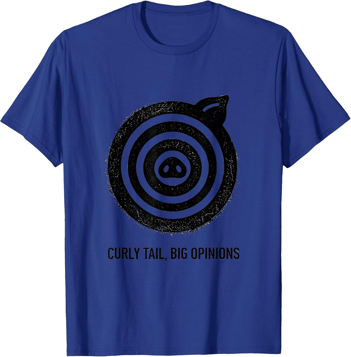 Men's Curly Tail, Big Opinions Funny Guinea Pig Lover Pet Humor T-Shirt - Royal Blue