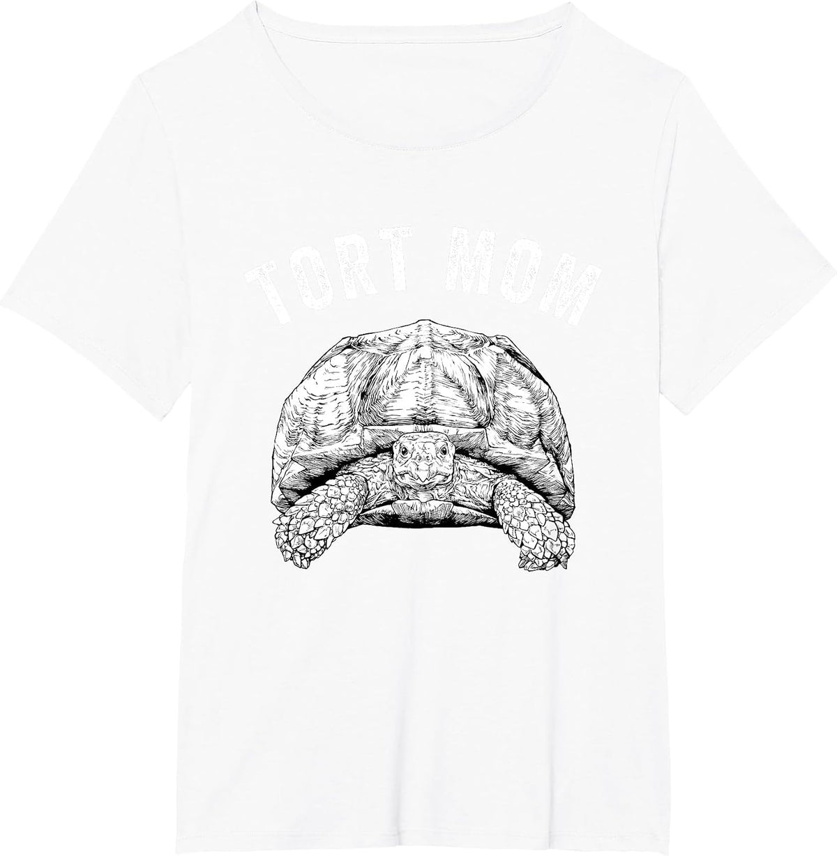 Tort Mom Sulcata Tortoise Mama African Spurred Tortoise T-Shirt - White
