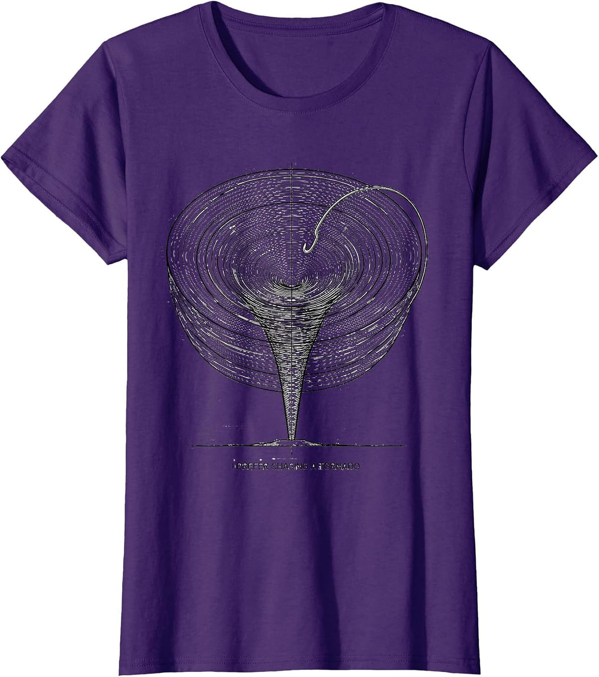Women's I Prefer Chasing a Tornado Funny Storm Chaser Tornado T-Shirt - Purple