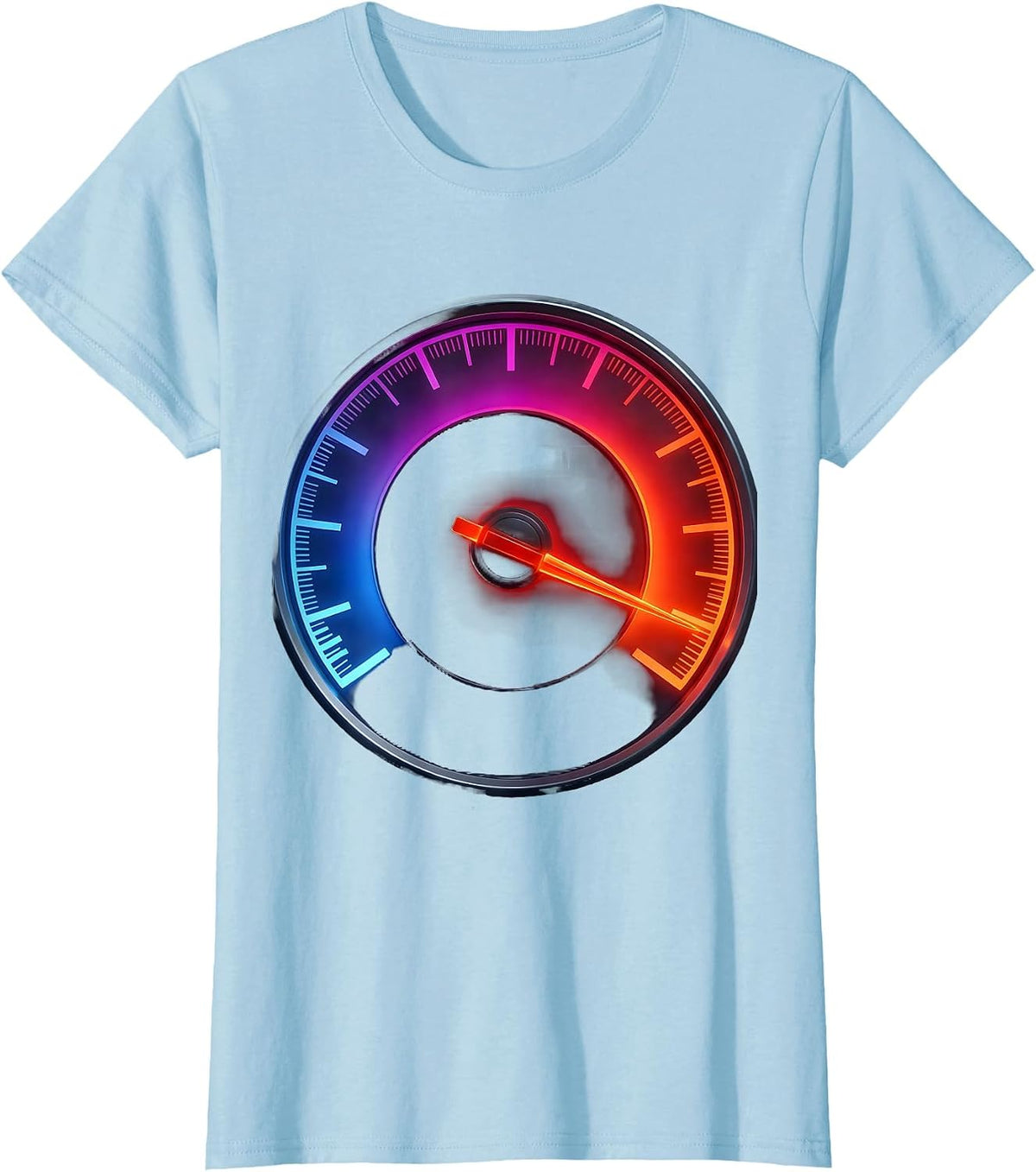 Women's ADHD Awareness Redline Speedometer Graphic T-Shirt - Baby Blue