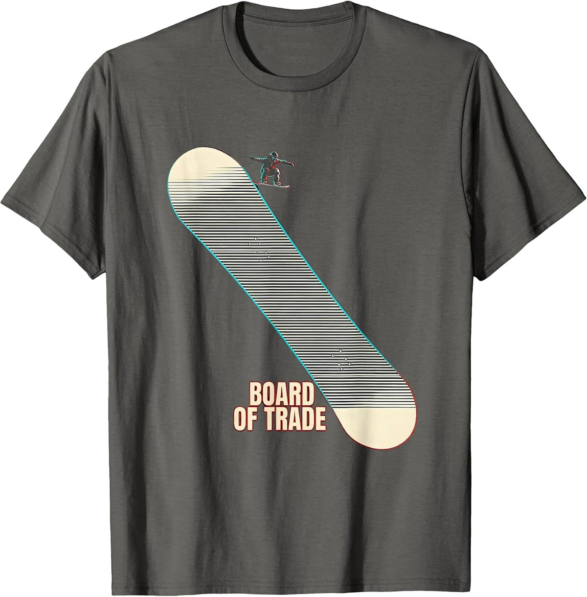 Board Of Trade New Wave Snowboarder Winter Sports Pride T-Shirt - Asphalt Grey