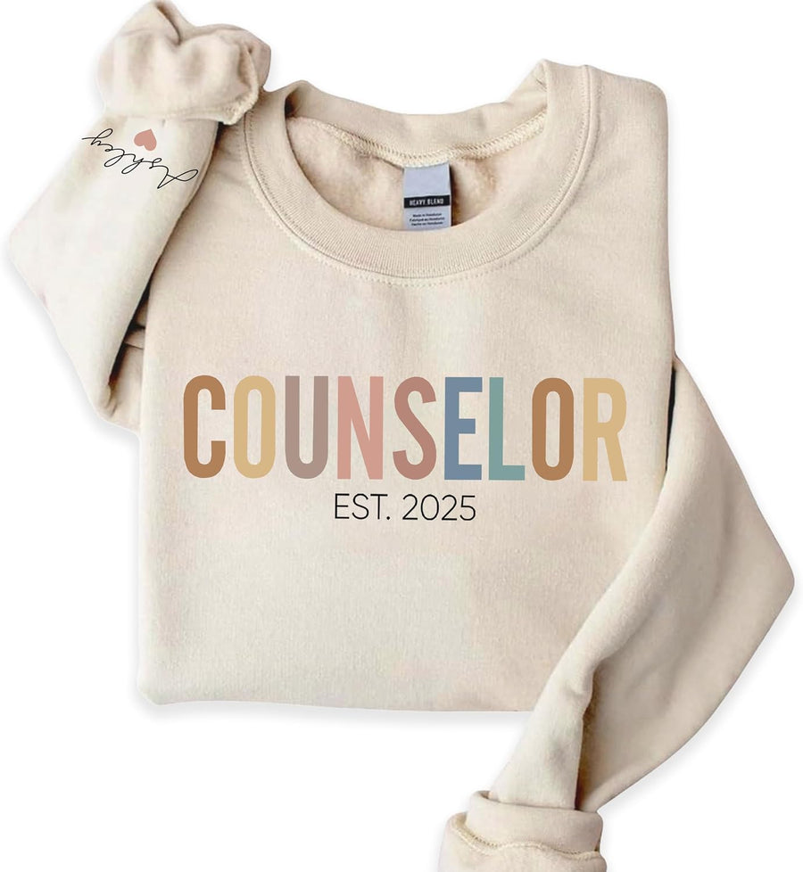 Personalized Counselor Sweatshirt, Custom Mental Health Therapist Shirt, Therapy Gift, Gift for Social Worker - Counselor