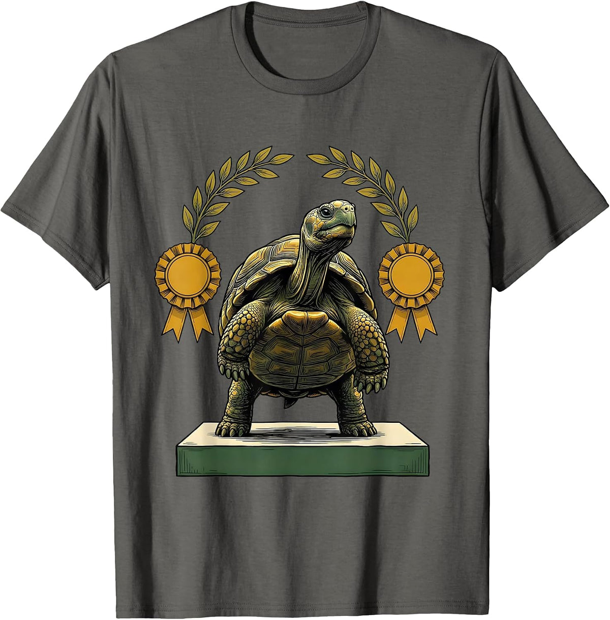 Land Tortoise Proud Pet Lover Humor T-Shirt - Asphalt Grey