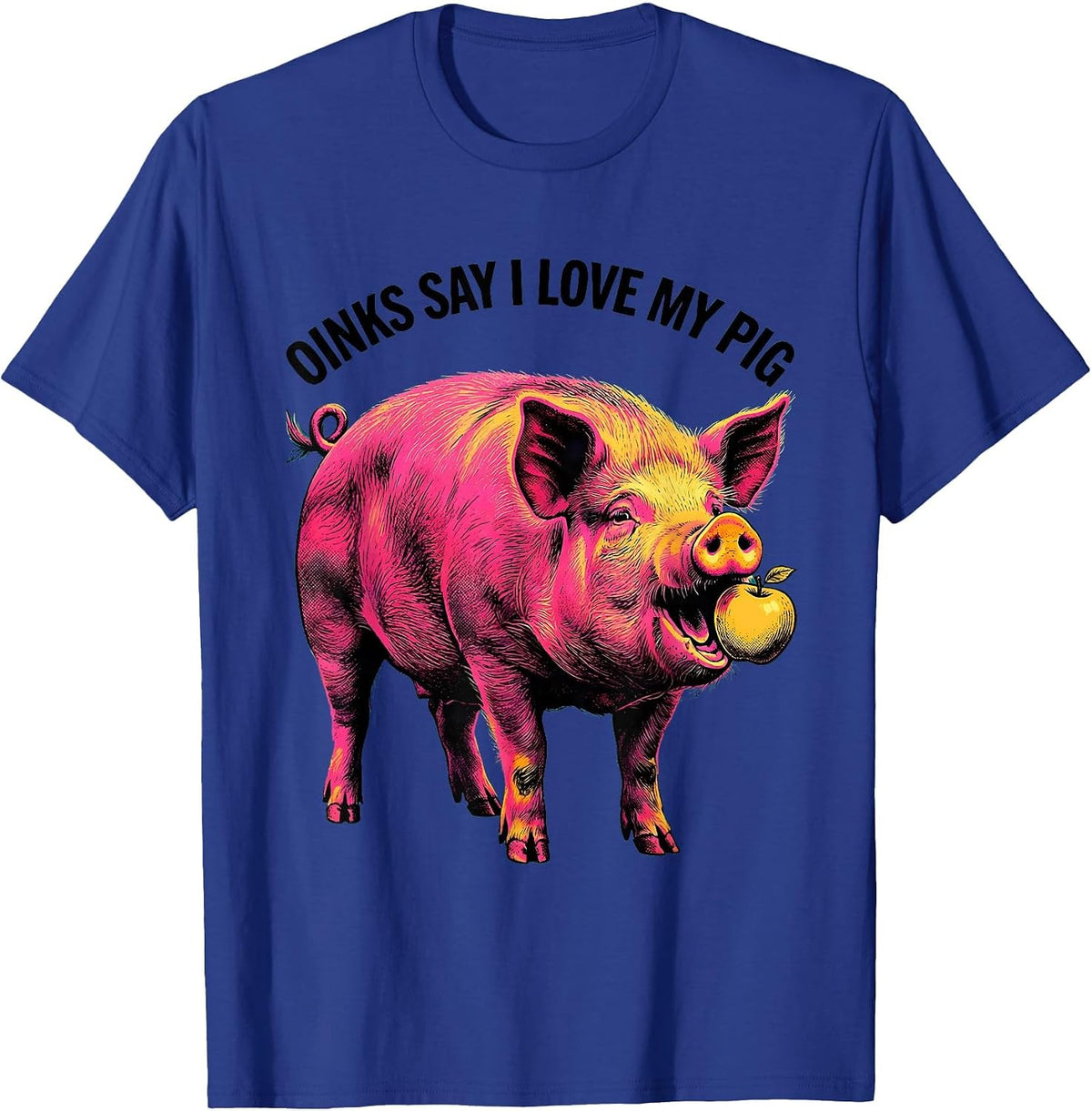 Men's Oinks Say I Love My Pig Funny Pig Lover Guinea Pig Owner T-Shirt - Royal Blue