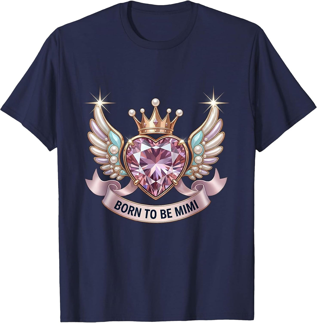 Men's Born to Be Mimi Grandma Gift Design T-Shirt - Navy Blue