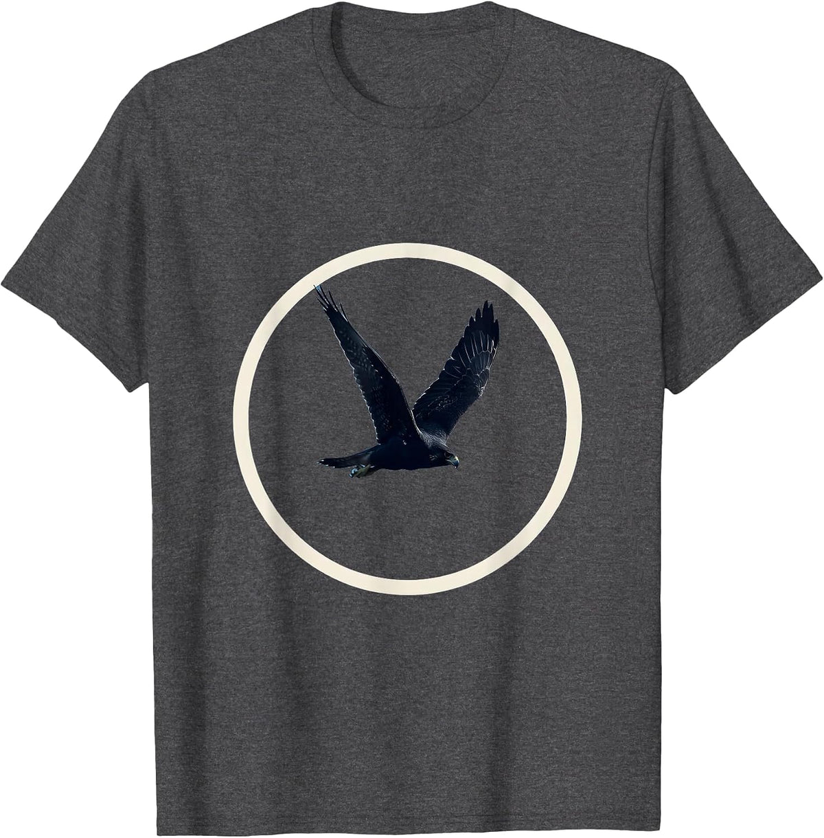 Men's Falcon Diving Through Open Blue Sky Illustration T-Shirt - Dark Heather Grey