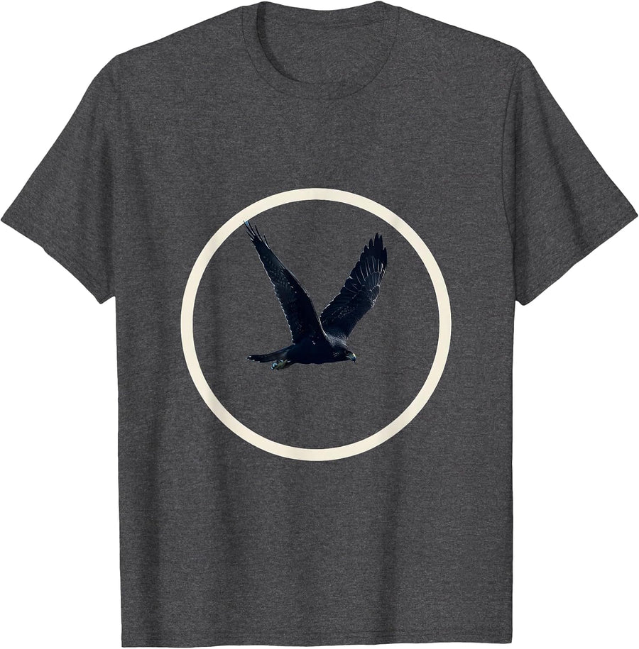 Men's Falcon Diving Through Open Blue Sky Illustration T-Shirt - Dark Heather Grey