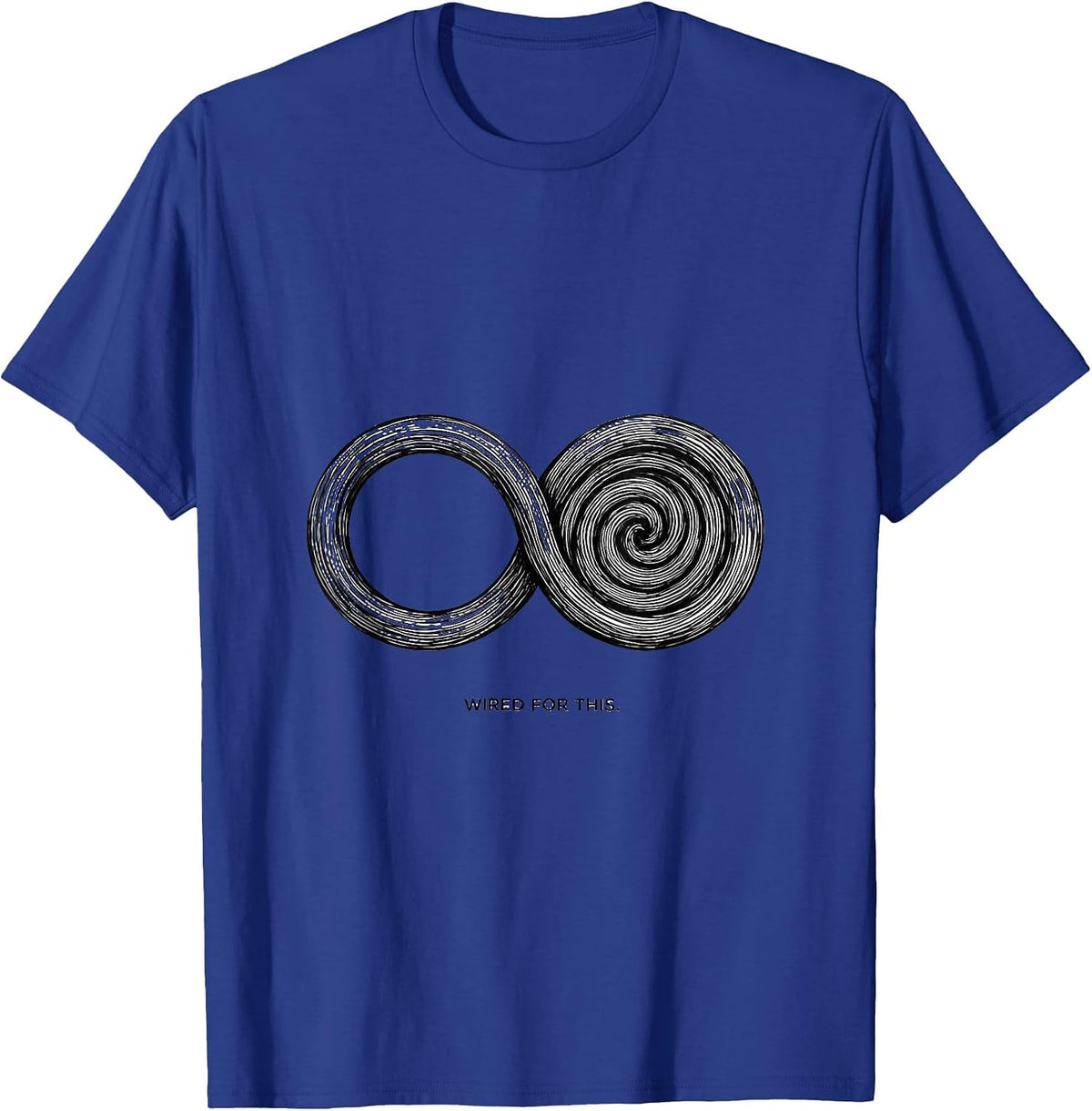 Wired For This Line Art Autism ADHD Neurodiversity Awareness T-Shirt - Royal Blue