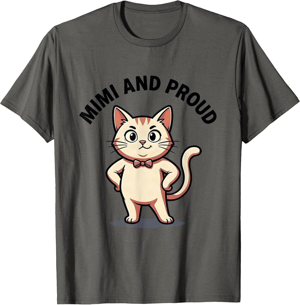 Mimi And Proud Grandma Design T-Shirt - Asphalt Grey