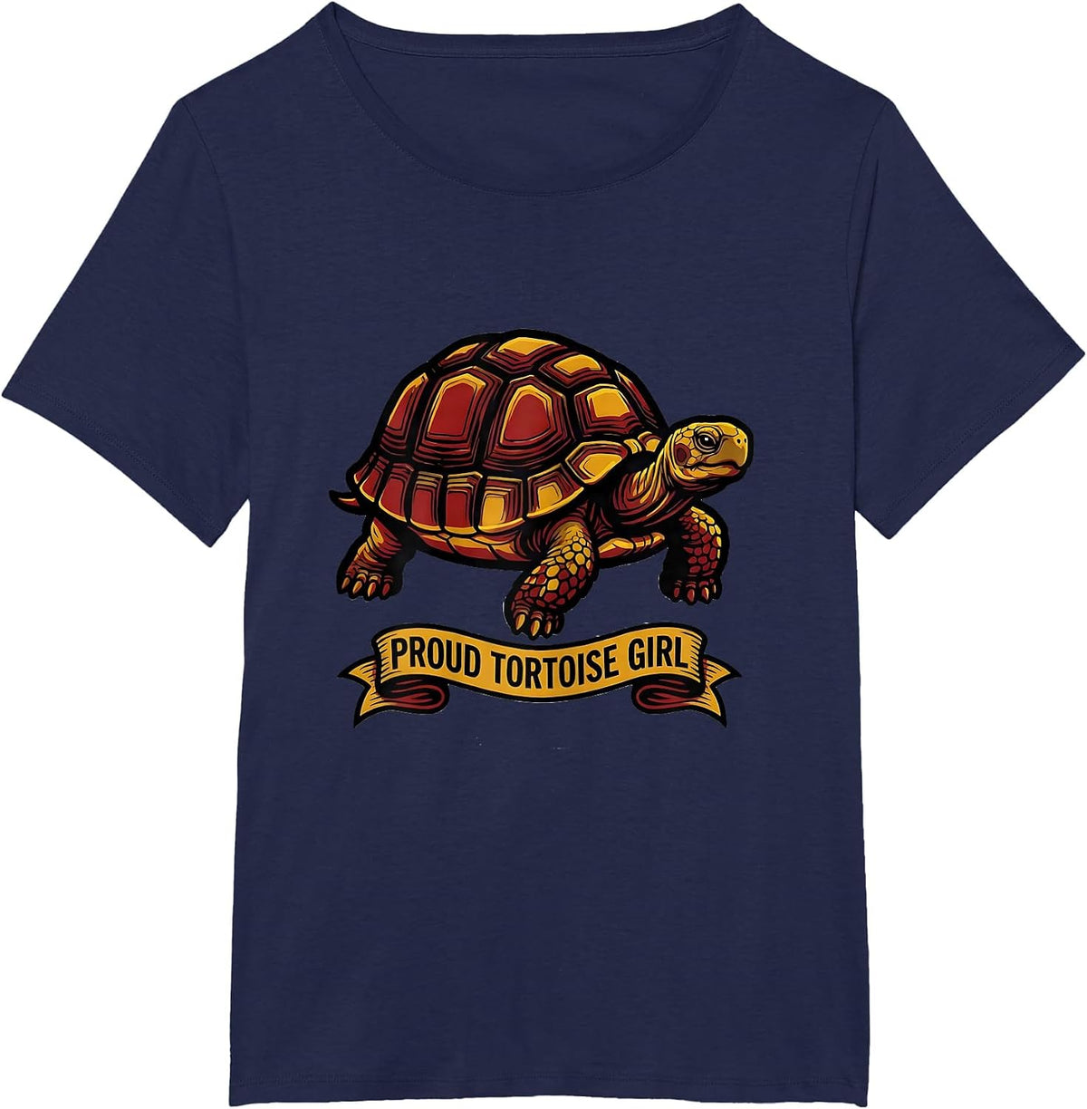 Women's Proud Tortoise Girl Tattoo Flash Animal Lover Gift T-Shirt - Navy Blue