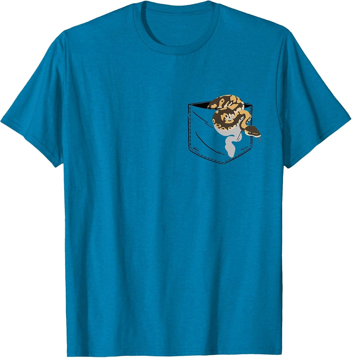 Snake in Pocket Python Tee Shirt for Ball Python Lovers Snake Owner T Shirts - Sapphire Blue