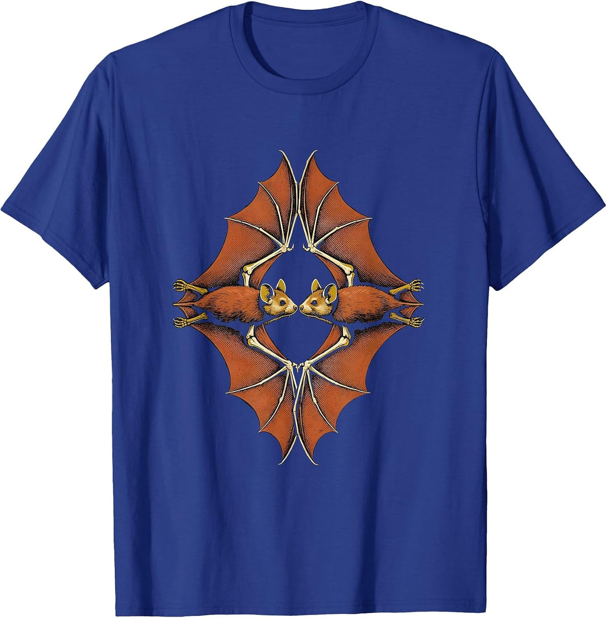 Bats Vintage Retro Gothic Bat Lover Halloween T-Shirt - Royal Blue