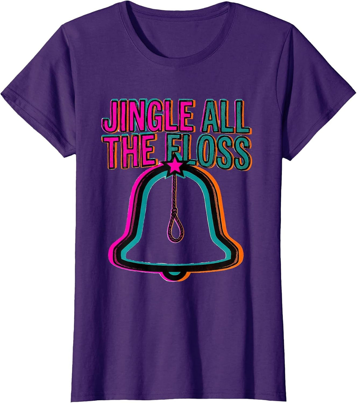 Women's Jingle All The Floss Funny Dental Christmas Dentist T-Shirt - Purple