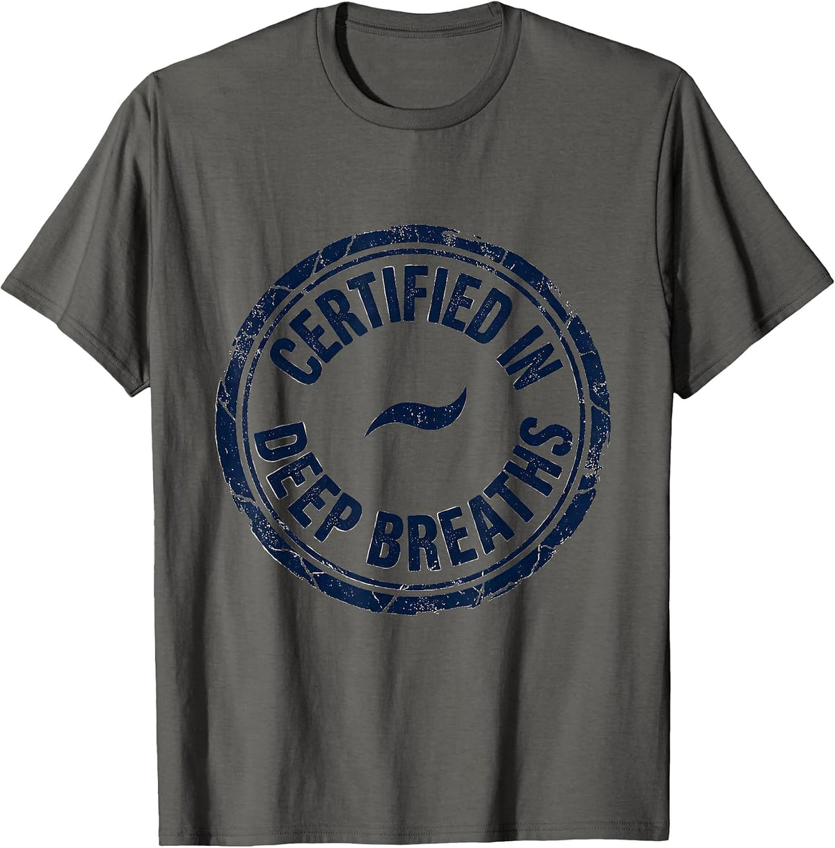 Men's Certified In Deep Breaths Counselor Mental Health Awareness T-Shirt - Asphalt Grey