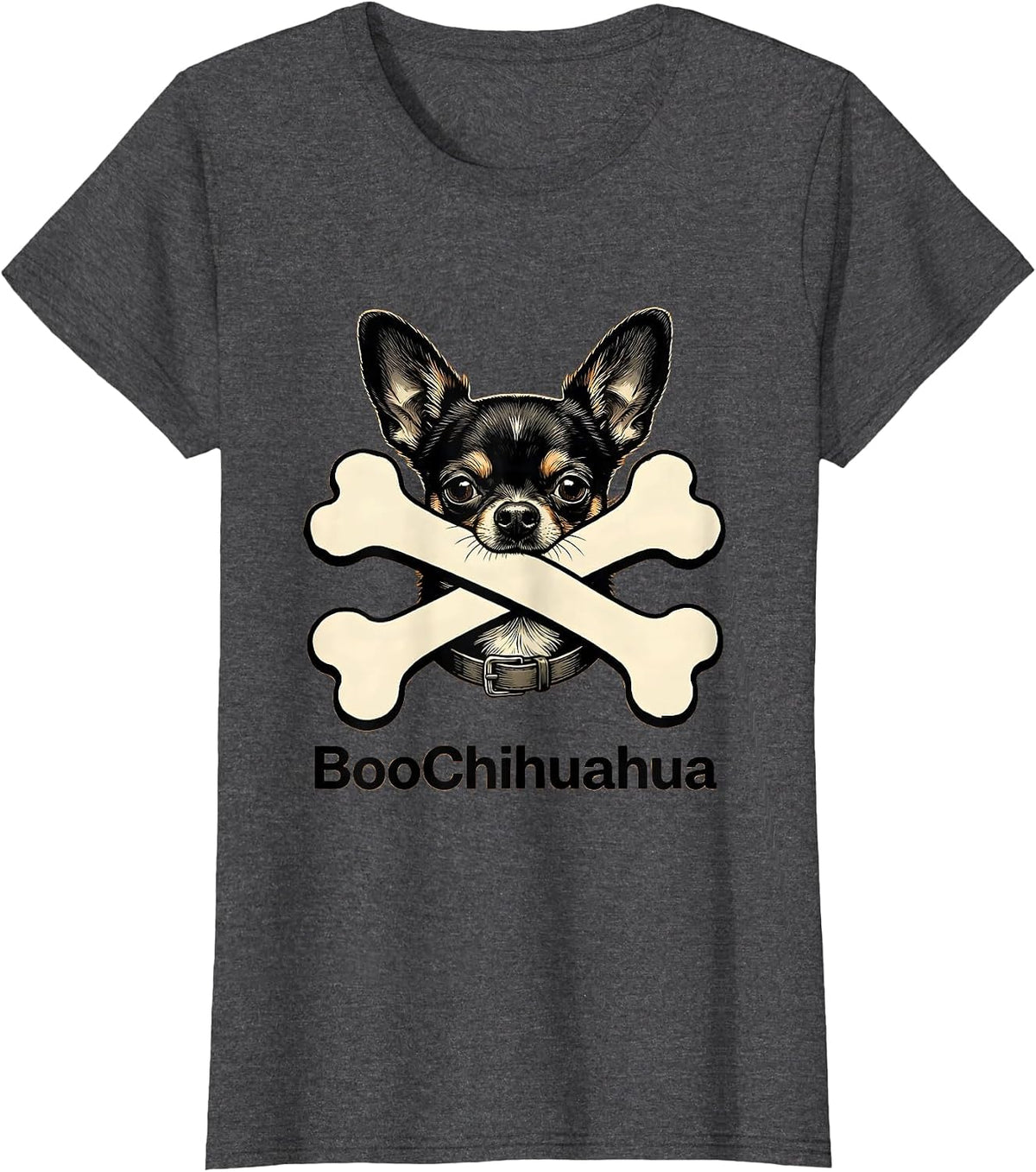 Women's BooChihuahua Funny Chihuahua Dog Halloween Costume T-Shirt - Dark Heather Grey