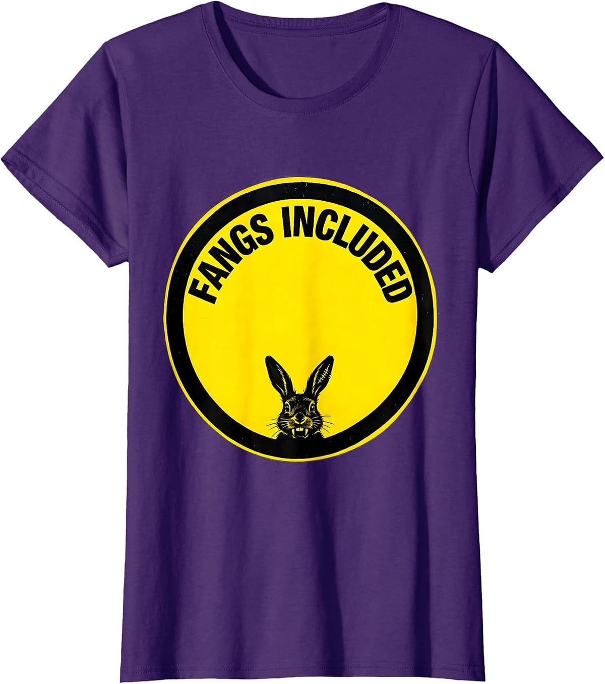 Women's Fangs Included Pastel Goth Creepy Cute Kawaii Bunny Horror T-Shirt - Purple