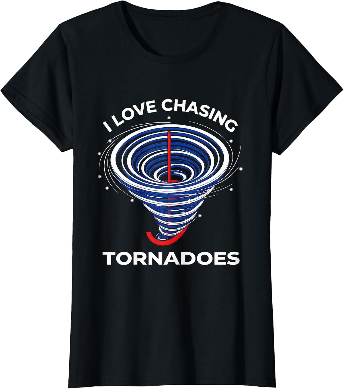 I Love Chasing Tornadoes Geometric Storm Chaser Meteorology T-Shirt - Black
