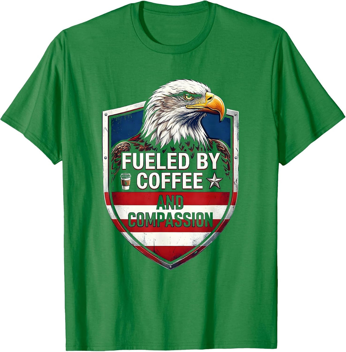 Men's Fueled by Coffee and Compassion Paraprofessional T-Shirt - Kelly Green