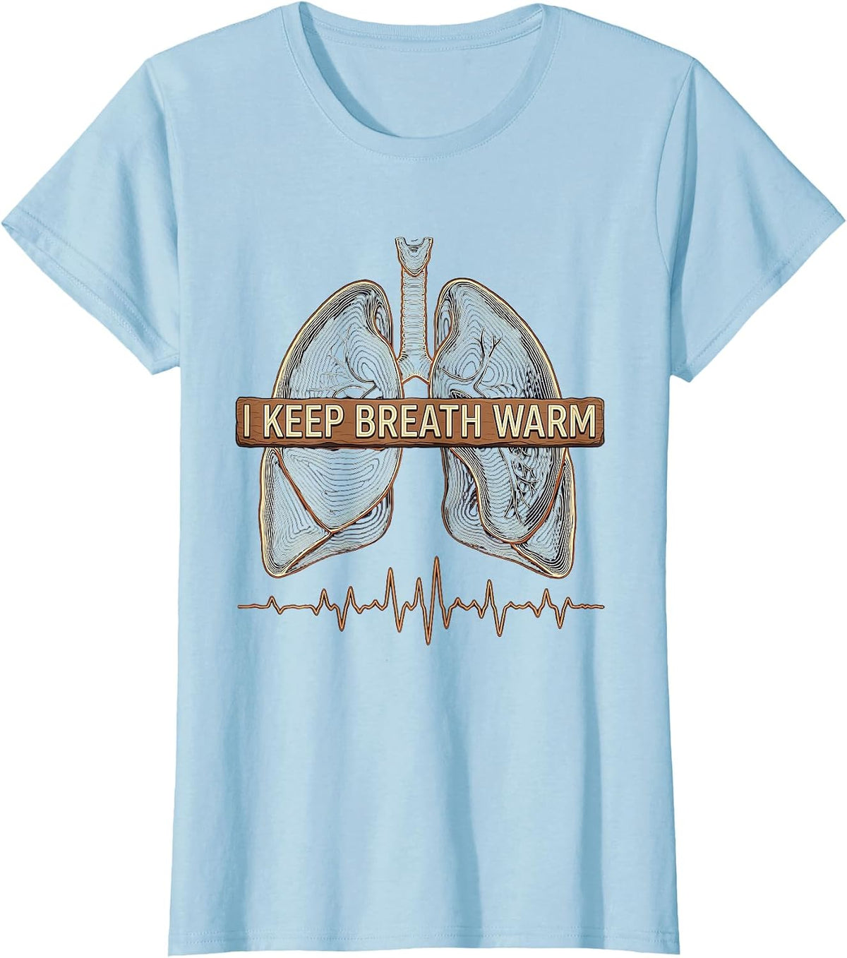 Women's I Keep Breath Warm Topographic Contour Respiratory Therapist T-Shirt - Baby Blue