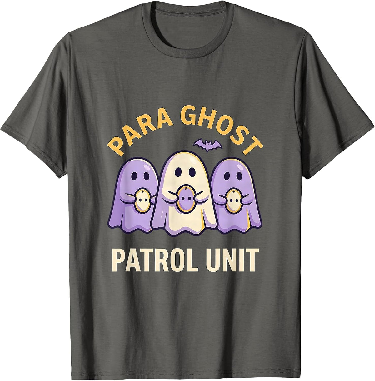 Men's Para Ghost Patrol Unit Funny Paraprofessional Halloween T-Shirt - Asphalt Grey