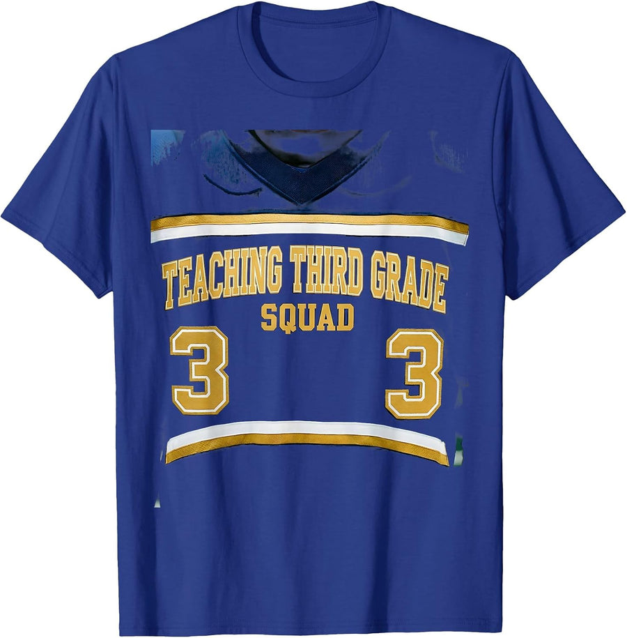 Teaching Third Grade Squad Educator Design T-Shirt - Royal Blue